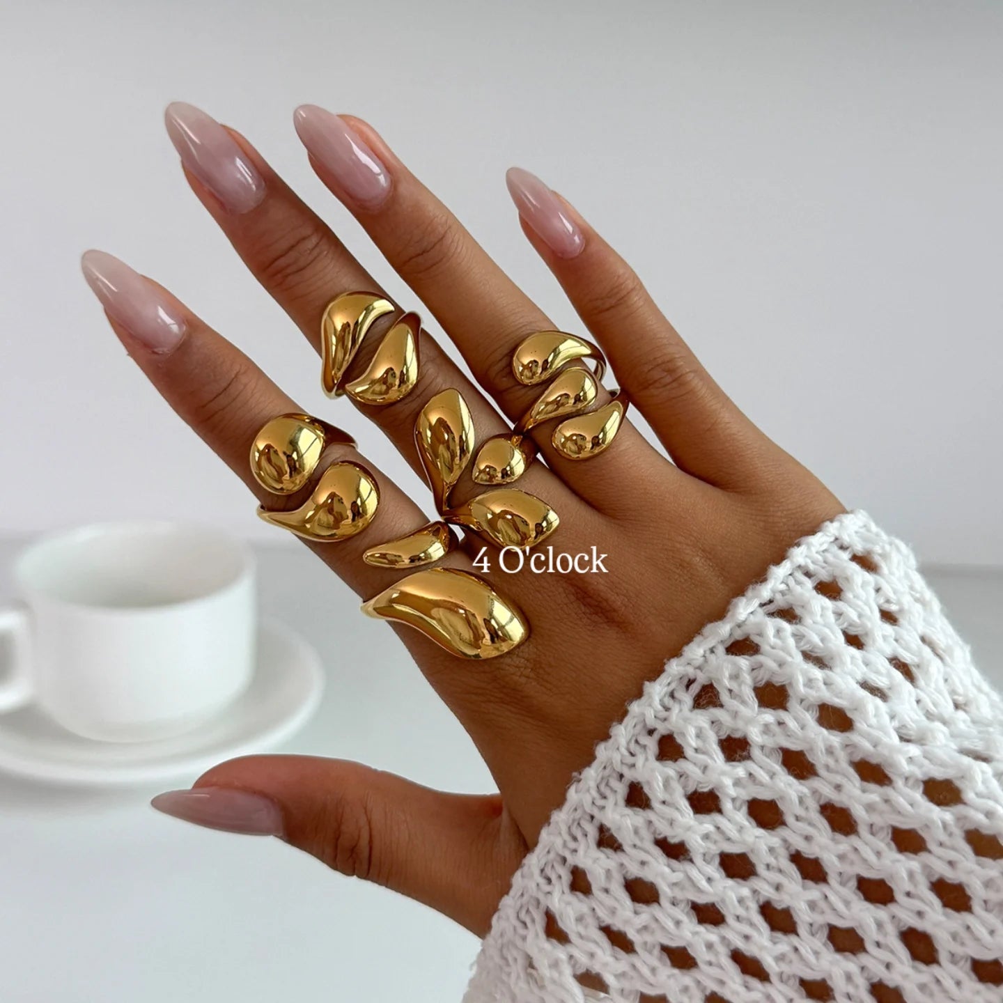 ✨RS103: Maximalistic Finger Ring Sets (Golden) - 5pcs (Full set adjustable)