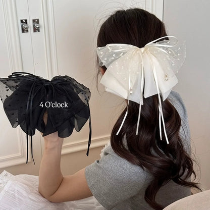 Pinteresty Mesh Pearl Butterfly Hairclips: Black