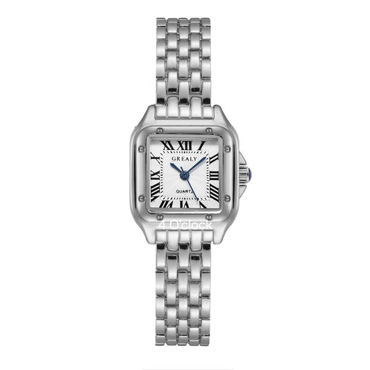 W04: GREALY Branded Wrist Watch: Silver (WITH BOX)
