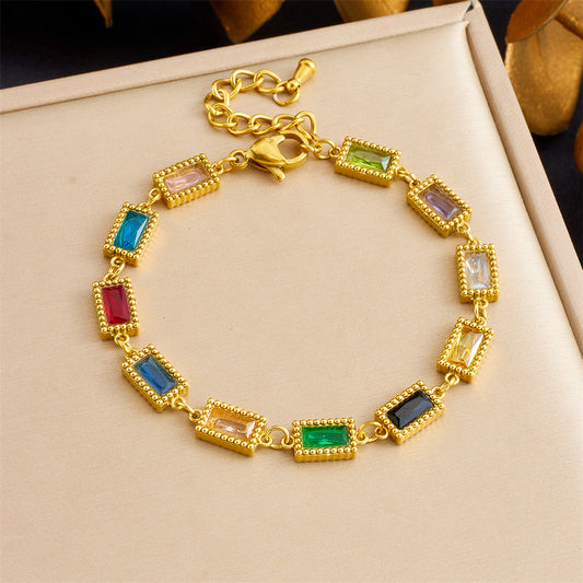 BN08: 18K Gold Plated Premium Stainless Steel Charm Bracelet