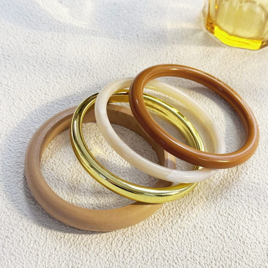 HC181: Trendy Resin Bangle Set (4pcs)