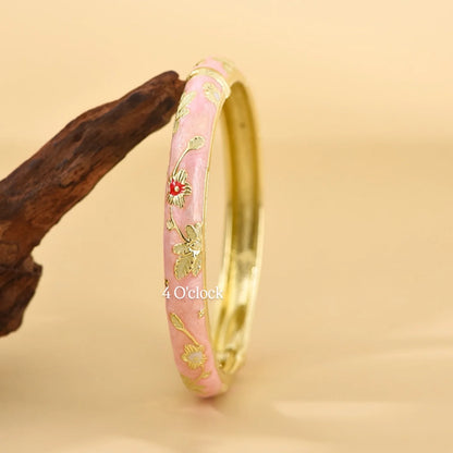 ✨🦢VC107: Vintage Victorian Enamel Bangles : Blush Reverie 🌸🕯️
