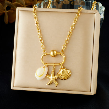 CN46: 18K Gold Plated Premium Stainless Steel Charm Necklace