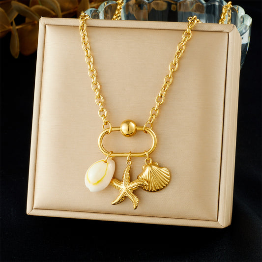 CN46: 18K Gold Plated Premium Stainless Steel Charm Necklace