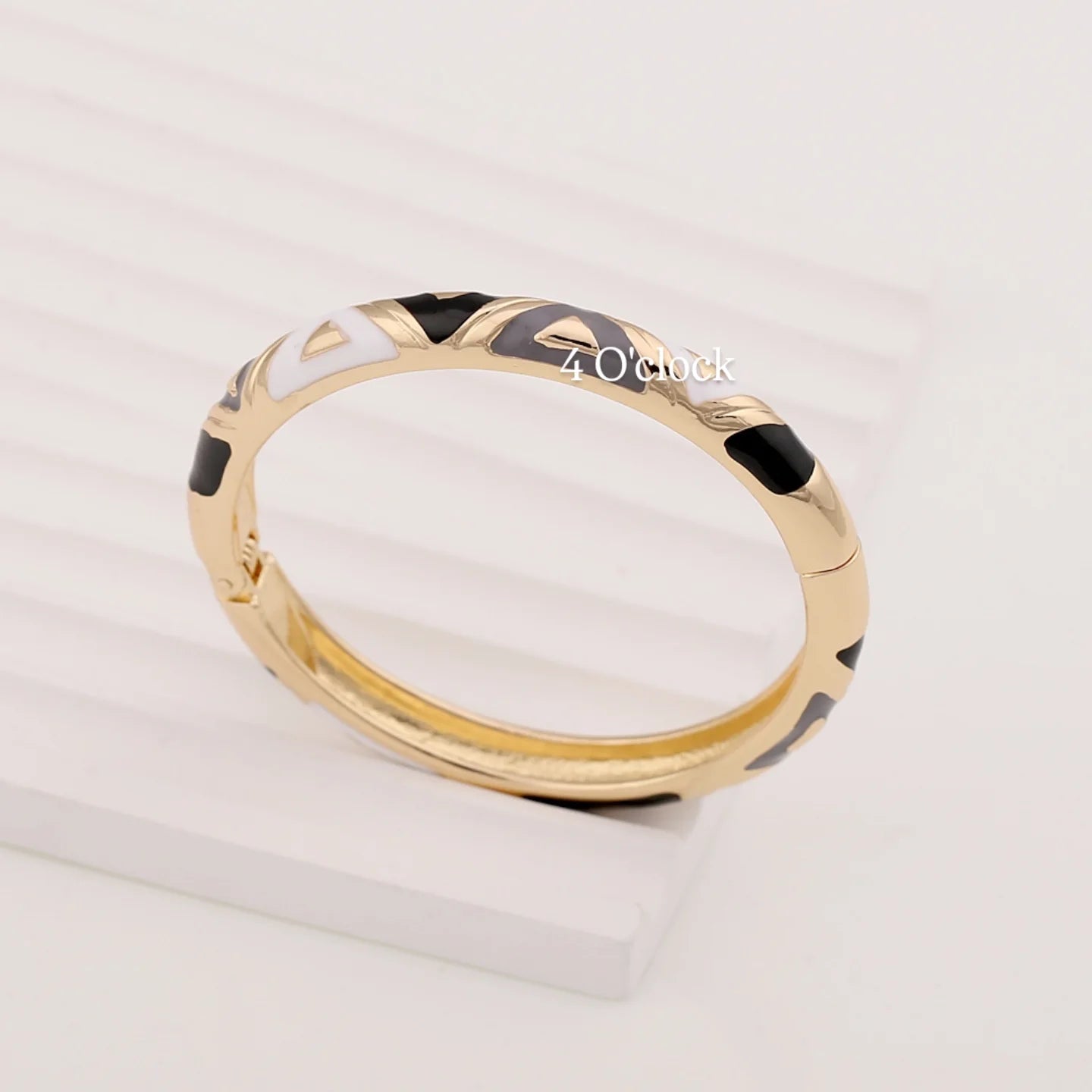 VC80: Vintage Victorian Enamel Bangles : Onyx Eclipse