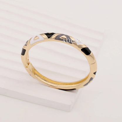 VC80: Vintage Victorian Enamel Bangles : Onyx Eclipse