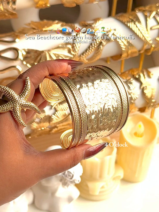 ✨HC9: Handcuff for Stack: Gold Wide Bangle  Bracelet✨