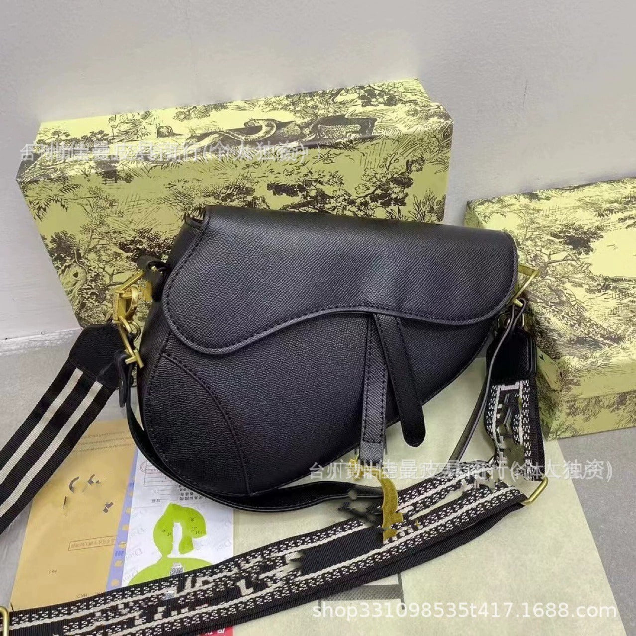 DIOR Premium Designer-Inspired Side Bag: Black