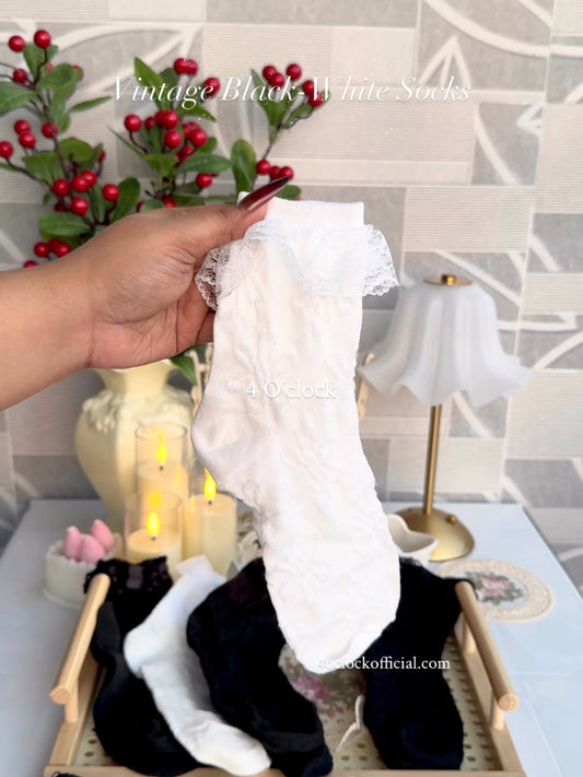 Vintage Socks: White Lace