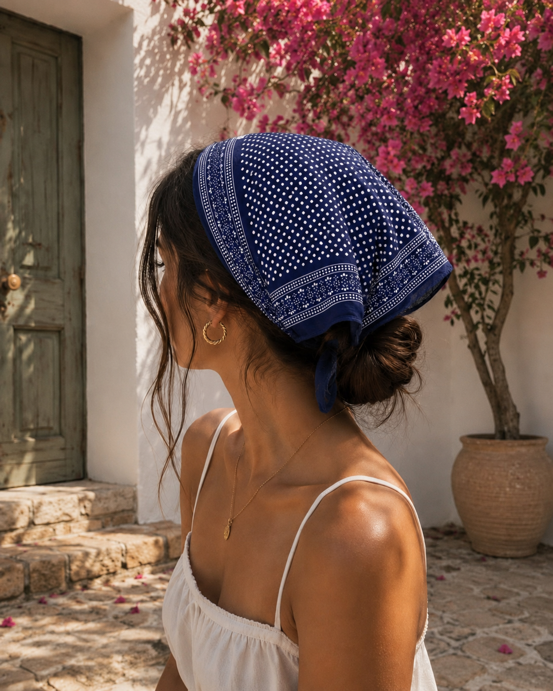 Bandana16: 90’s Bandana: Navy Blue Polka dot