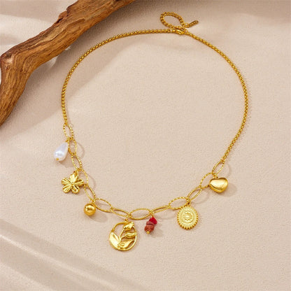 CN44: 18K Gold Plated Premium Stainless Steel Charm Necklace