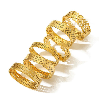 CB03: 18k Gold Plated Premium Stainless Steel Cuff Bangles