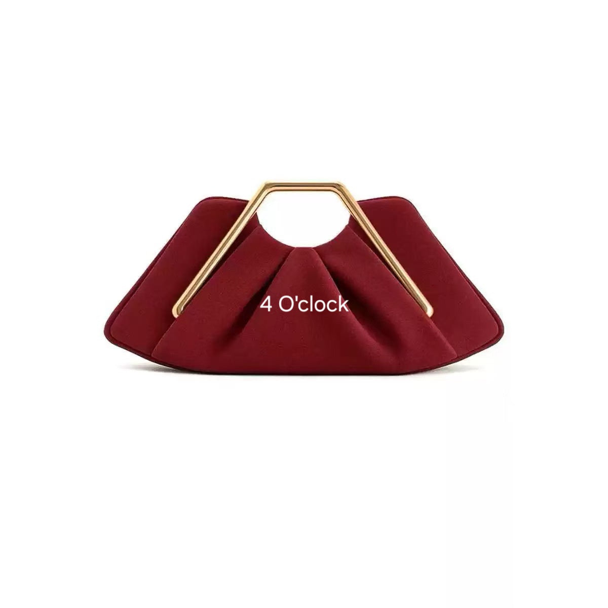 Metal Frame Handbag: Frosted  Red