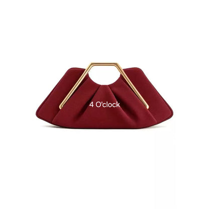 Metal Frame Handbag: Frosted  Red