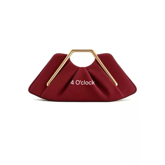 Metal Frame Handbag: Frosted  Red