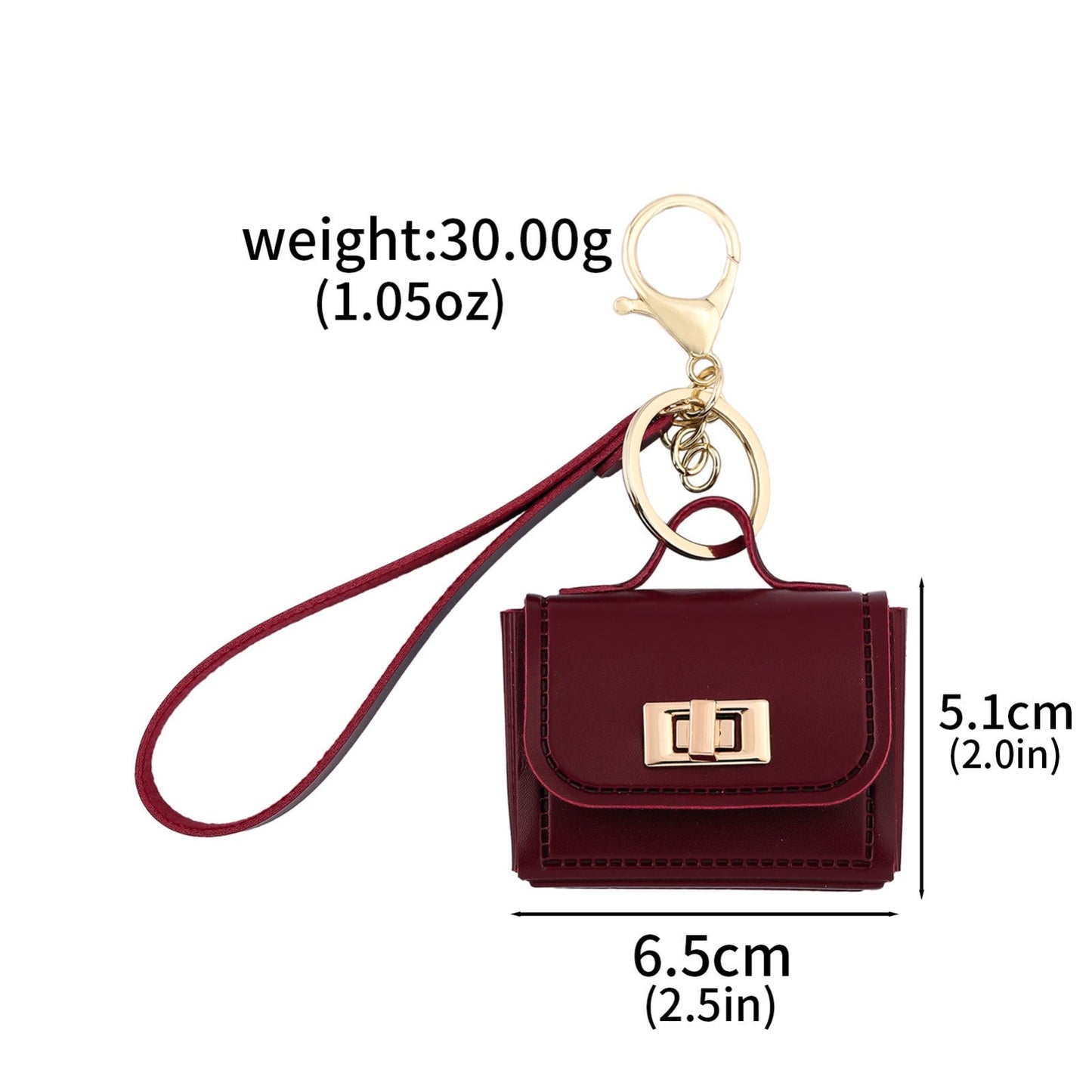 Mini Bag Charm: Wine Red