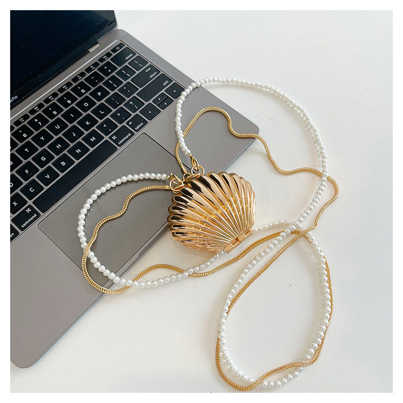 Mini Shell Clutch: Golden