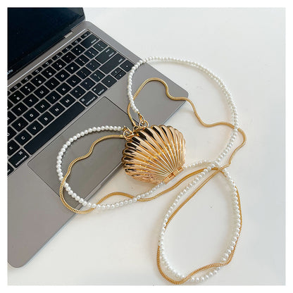 Mini Shell Clutch: Golden