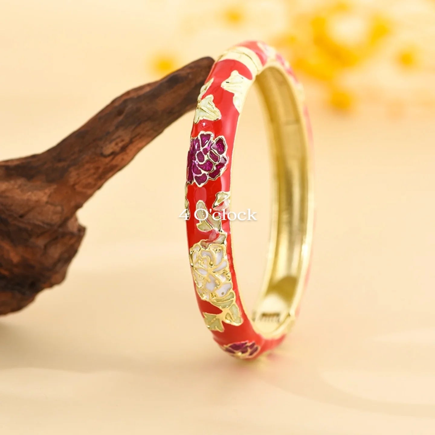 ✨🦢VC99: Vintage Victorian Enamel Bangles : Carmine Whisper 🌸🕯️