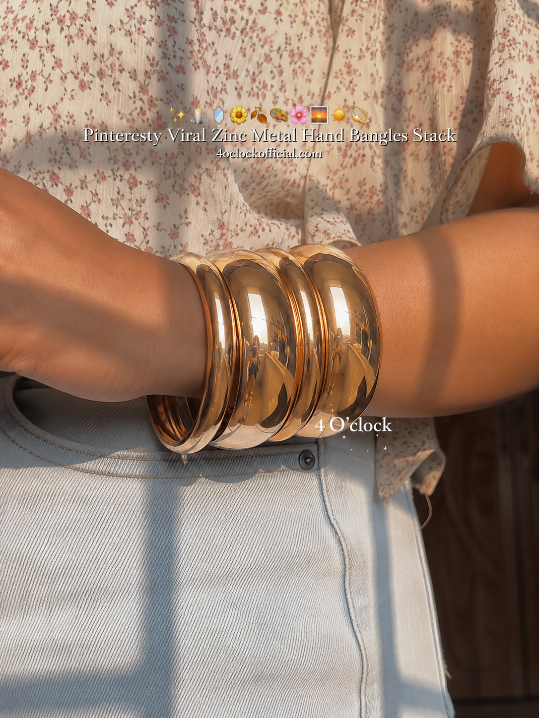 BOHO8: Boho Bangles: 4 pieces set (Golden)