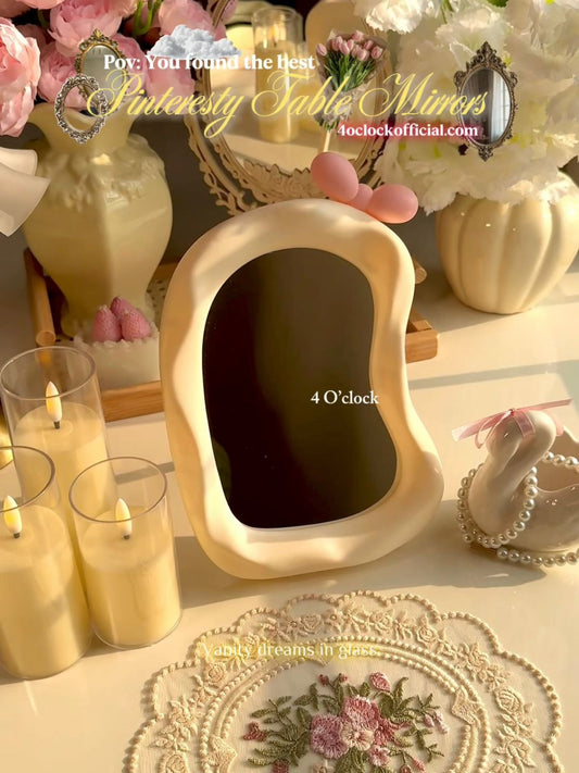 M19: Irregular Shaped Bow Mirror: Off-white