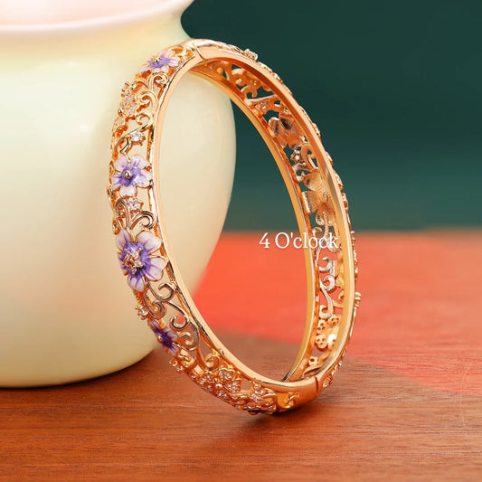 ✨🏰VC33: Cloisonné Vintage Victorian Bangles : Purple 🌸🕯️