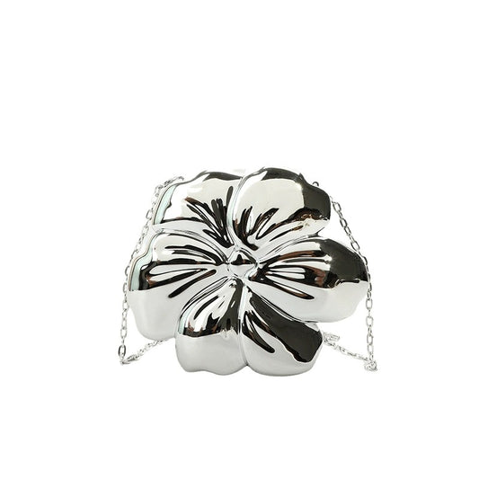 Flower Clutch: Silver