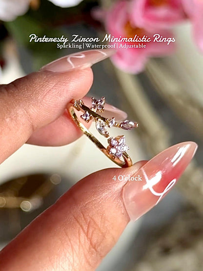 R37: Stainless Steel Zircon Minimalistic Finger Ring: Lavender Bloom (1pc) (With box)✨