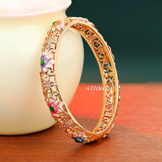 ✨🏰VC52: Cloisonné Vintage Victorian Bangles : Multicolor 🌸🕯️