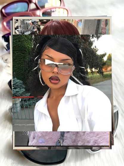 S32: Pinteresty Y2K Star sunglasses : Transparent (with box) Unisex