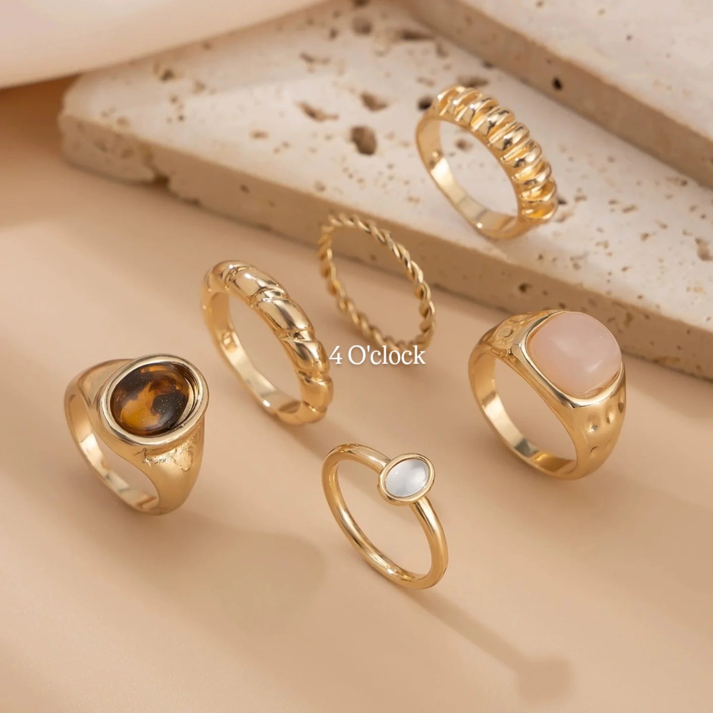 ✨RS99: Maximalistic Finger Ring Sets (Golden) - 6pcs (not adjustable)