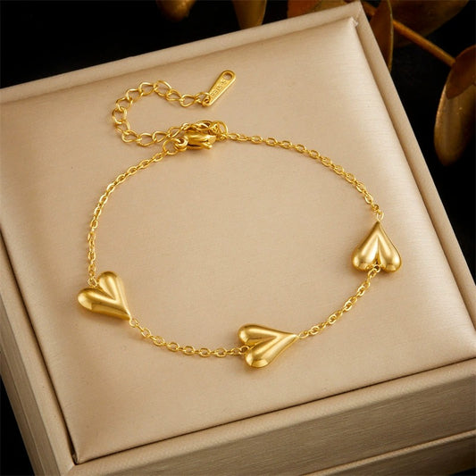CS20: 18K Gold Plated Premium Stainless Steel Charm Bracelet