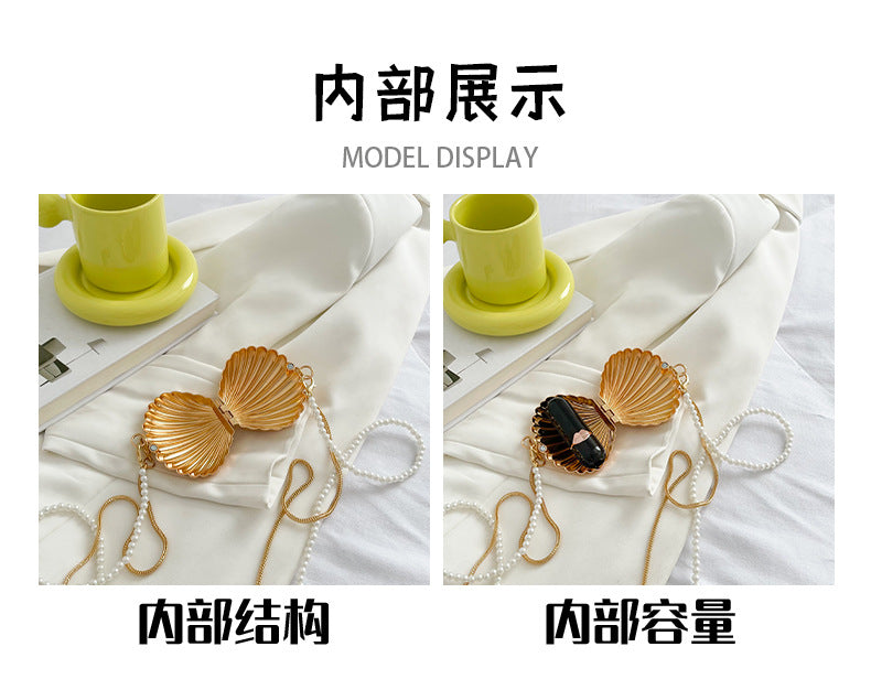 Mini Shell Clutch: Golden