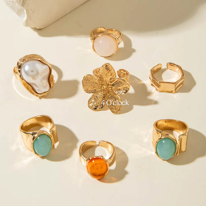 ✨RS79: Maximalistic Finger Ring Sets (Golden) - 7pcs (Full set adjustable)