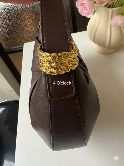 Crescent Hollow Out Handbag: Dark Coffee