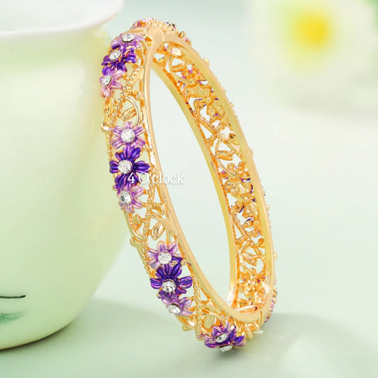✨🏰VC09: Cloisonné Vintage Victorian Bangles : Purple 🌸🕯️