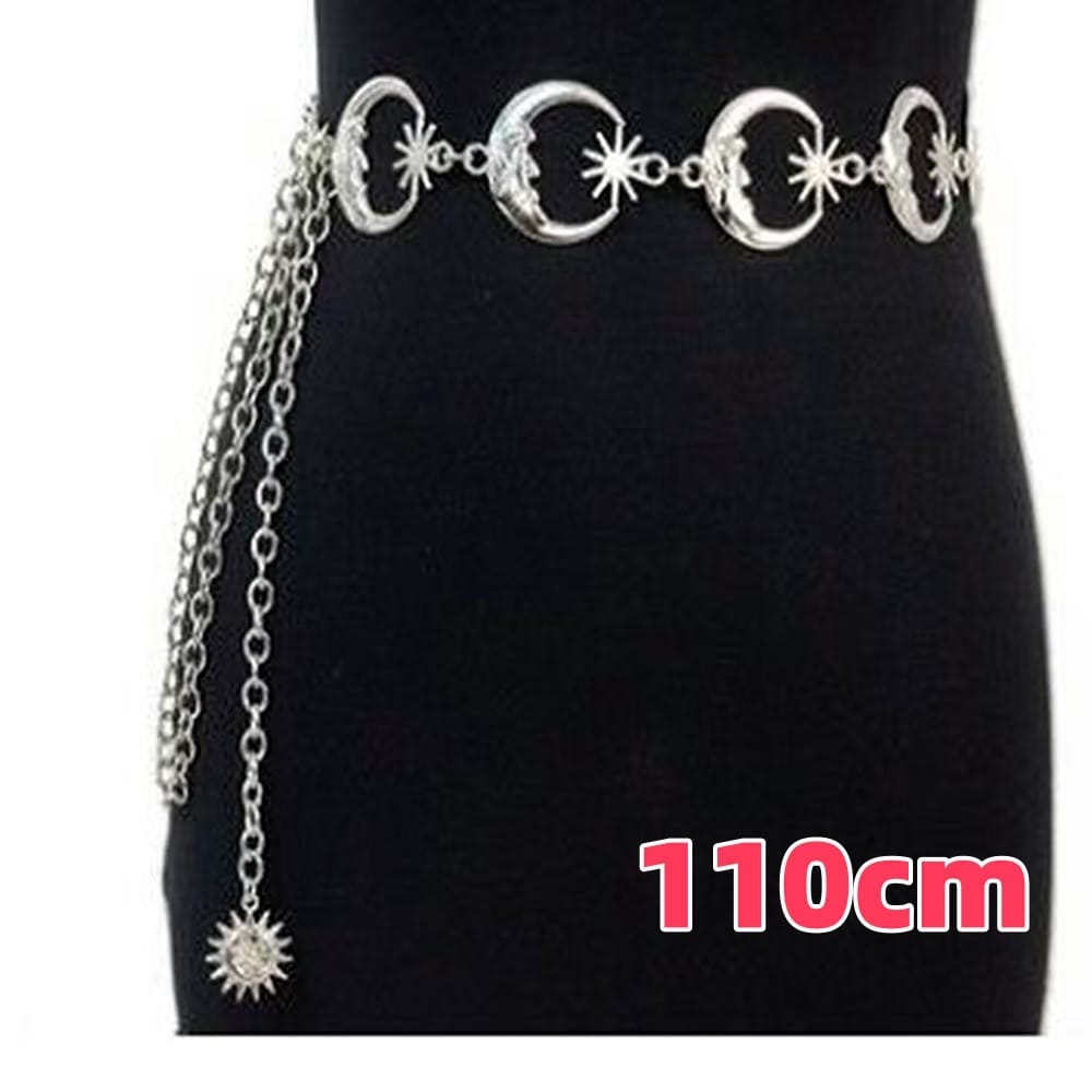 WC06: Pinteresty Waist Chains: Half Moon Star (Silver)