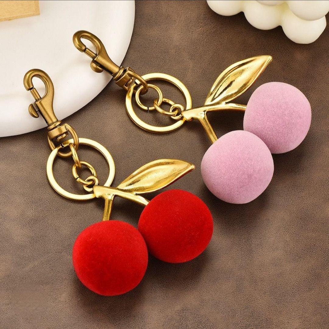 Pink Cherry Bag Charm/Keychain