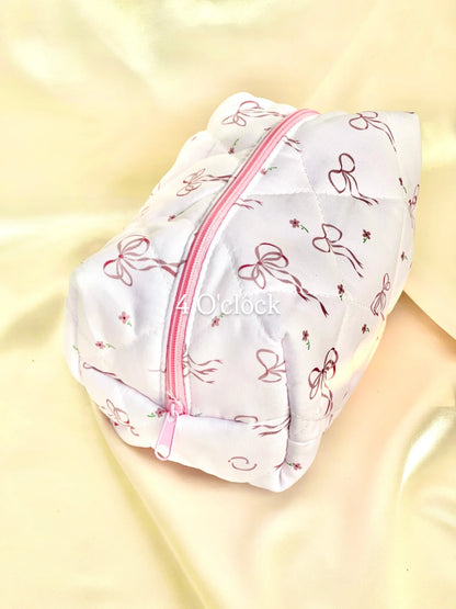 🎀 34.Pinteresty Makeup Bag: Pink Ribbon Bow 🫧