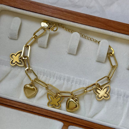 BN31: 18K Gold Plated Premium Stainless Steel Charm Bracelet
