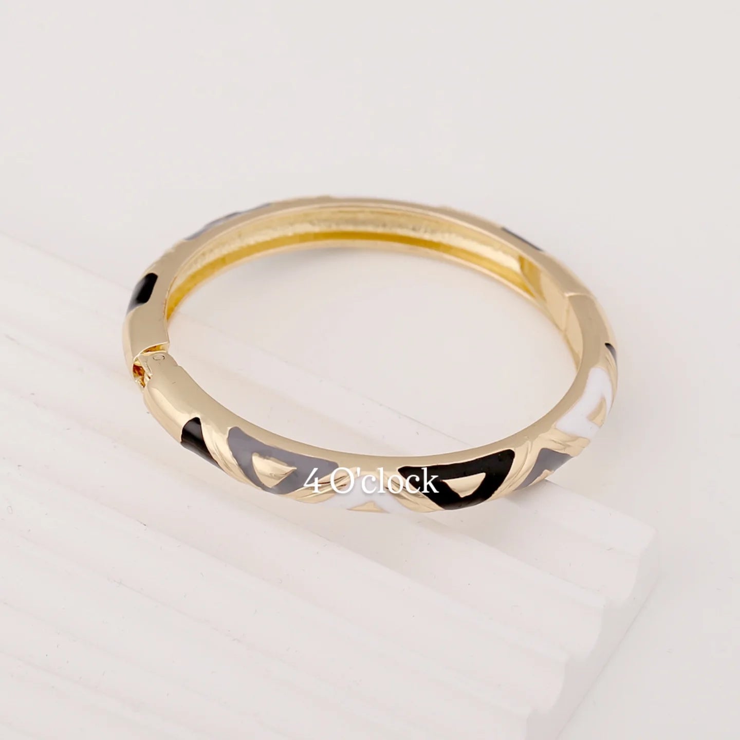 VC80: Vintage Victorian Enamel Bangles : Onyx Eclipse