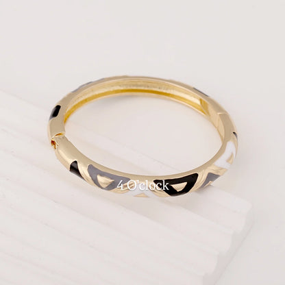 VC80: Vintage Victorian Enamel Bangles : Onyx Eclipse
