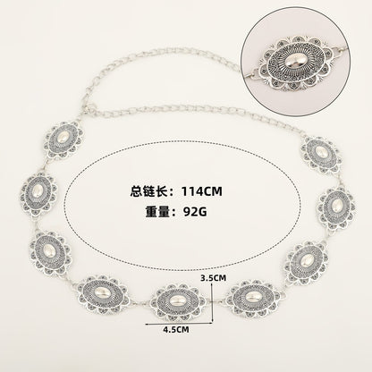 WC11: Pinteresty Waist Chains: Large Oval Silver