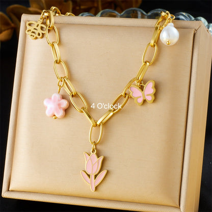 CS02: 18K Gold Plated Premium Stainless Steel Charm Necklace