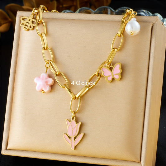 CS02: 18K Gold Plated Premium Stainless Steel Charm Necklace