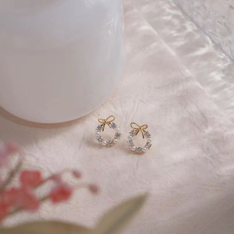 🫰🏻Korean Earrings: Pearl Circle Top✨