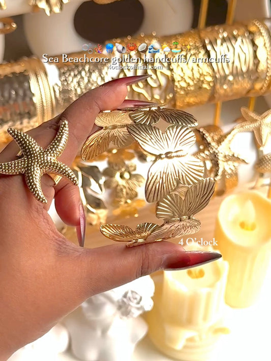 ✨HC2: Handcuff for Stack: Gold Large Butterfly Bracelet✨