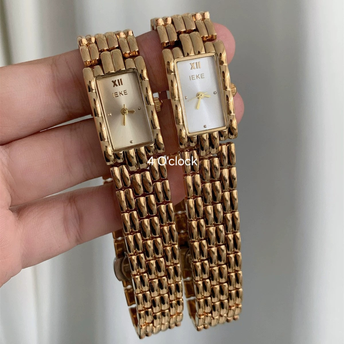 W08: IEKE Branded Wrist Watch: Golden (WITH BOX)