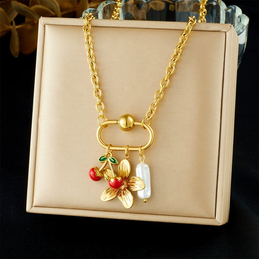 CN45: 18K Gold Plated Premium Stainless Steel Charm Necklace