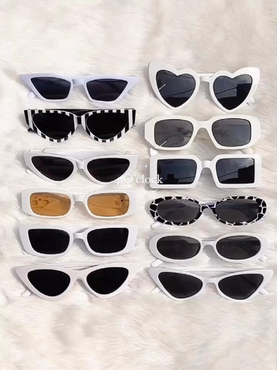 White Sunglasses: Slim Square BB: Tinted